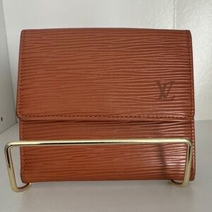 Louis Vuitton Brown Elise Epi Leather Wallet in Cognac